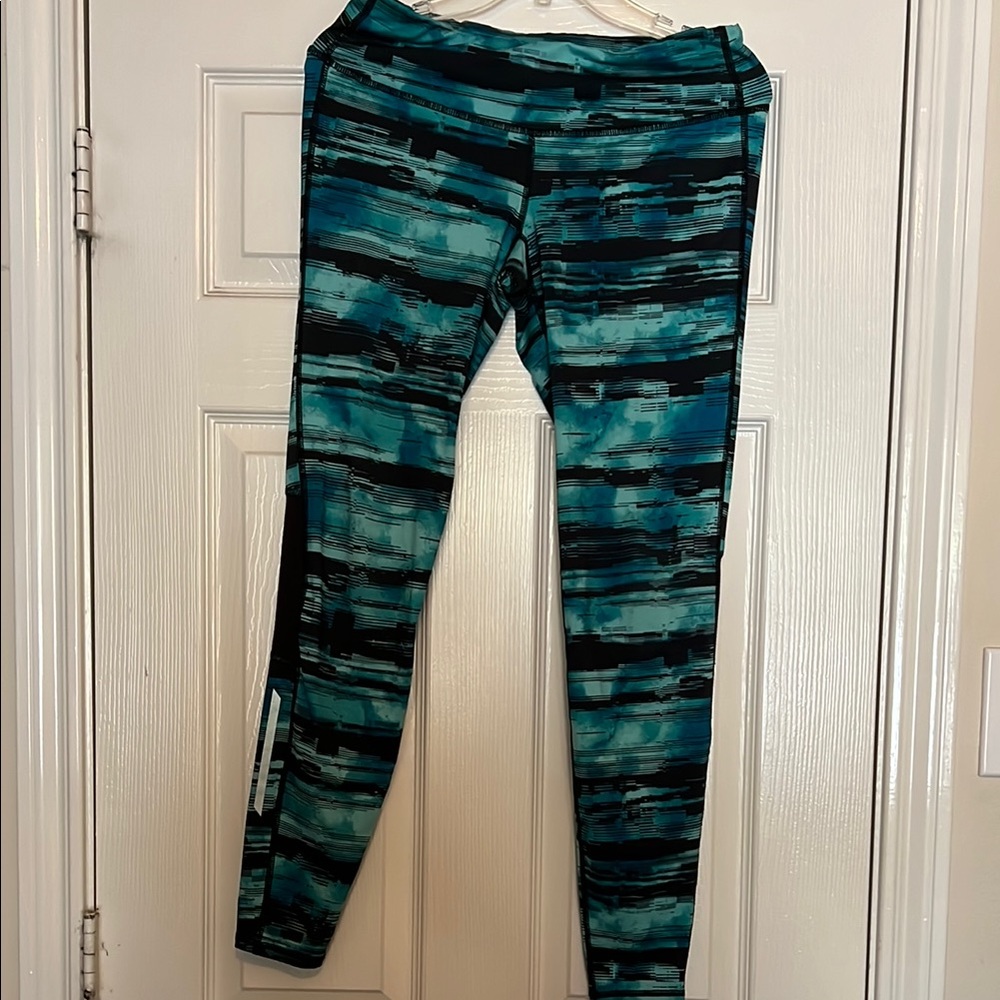 Teal and Black Patterned Leggings